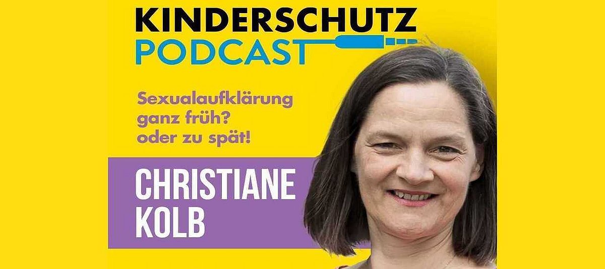 Auf den Bild ist das Titelbild des Kinderschutz-Podcast Folge 39 mit Christine Kolb zu sehen. 