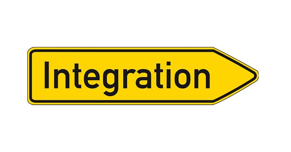 Ein Schild mit dem Begriff Integration