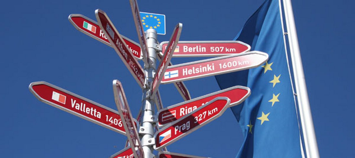 Schilder zu den europäischen Hauptstädten