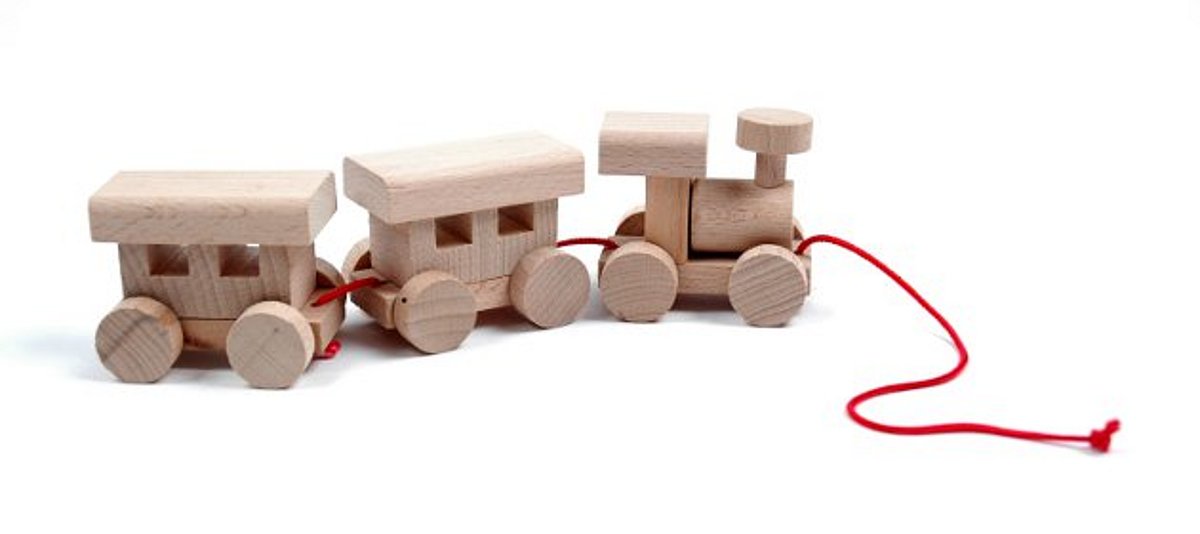 Spielzeug-Eisenbahn aus Holz