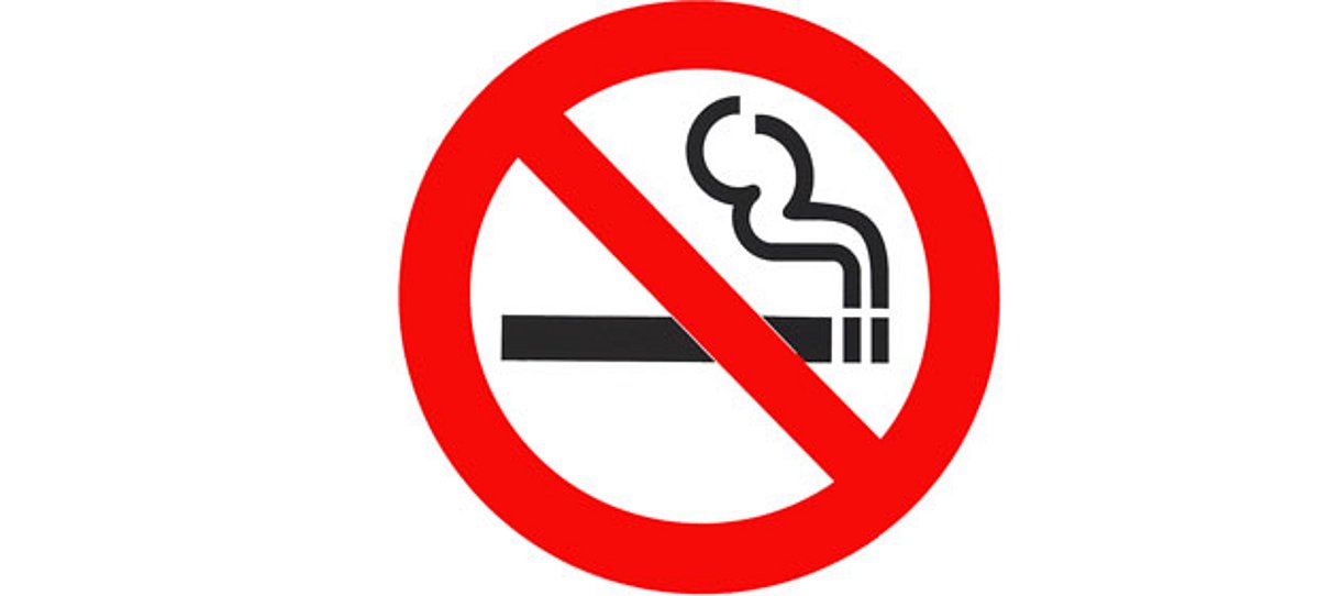 Das Symbol für Rauchen verboten