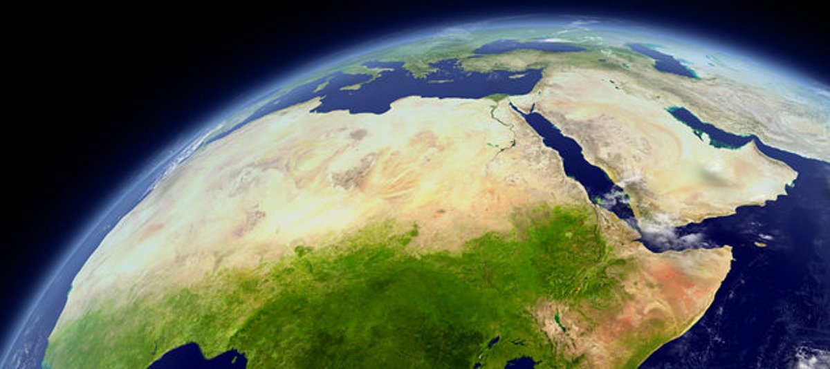 Satelittenaufnahme Nordafrikas und des Nahen Ostens